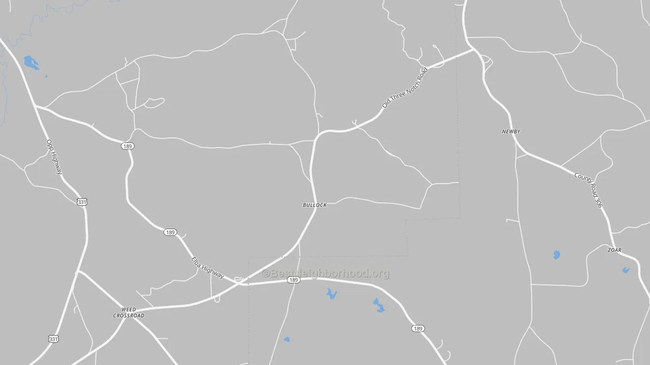 Transit Grade map of Bullock, AL