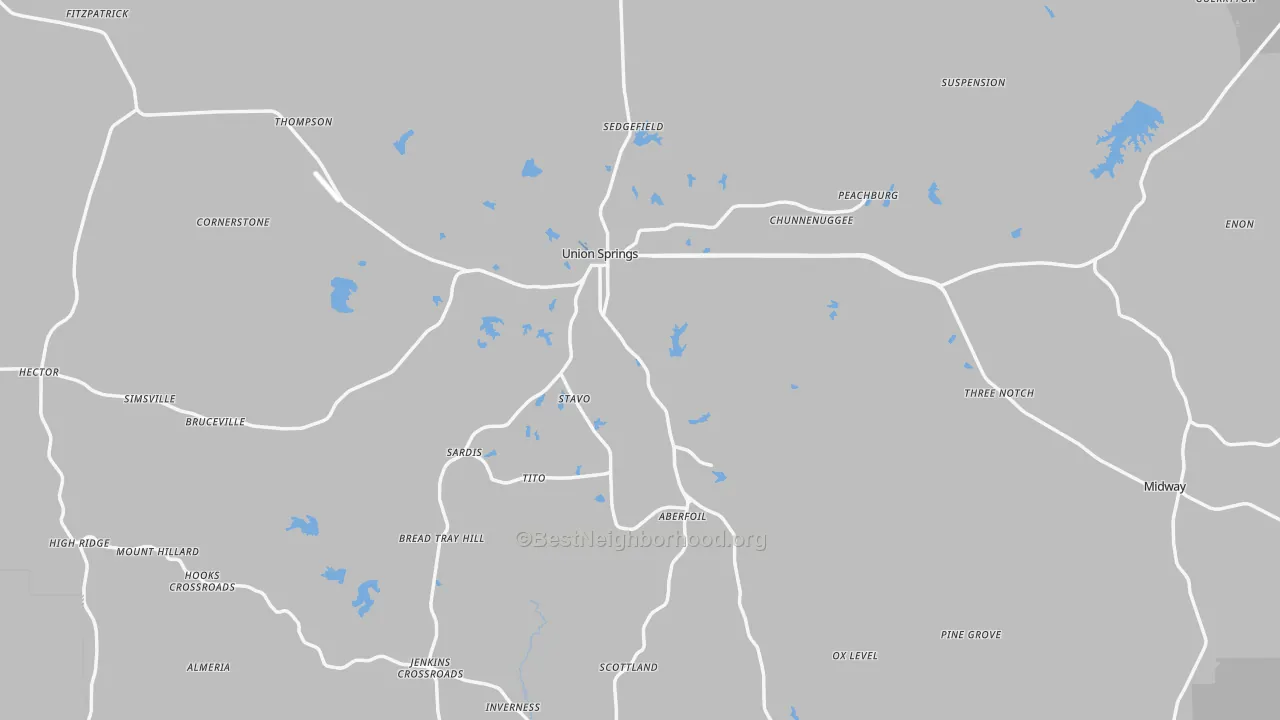 Transit Grade map of Bullock County, AL