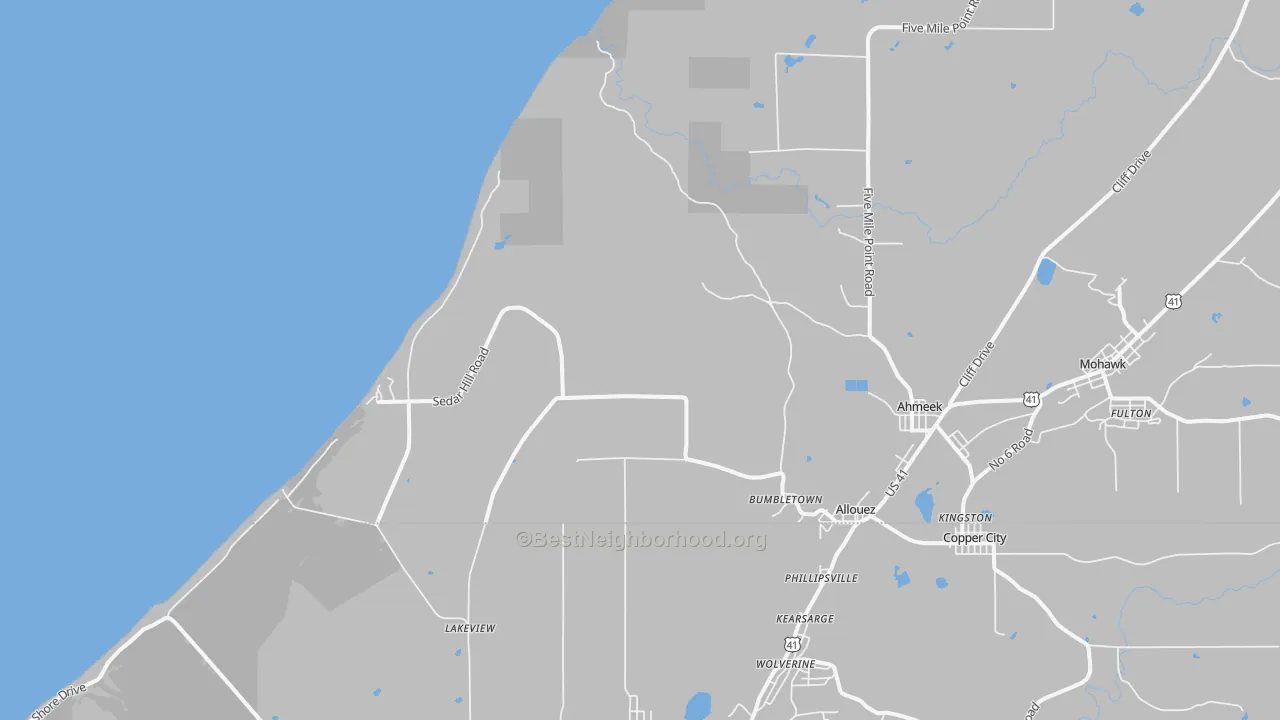 Transit Grade map of Bumbletown, MI