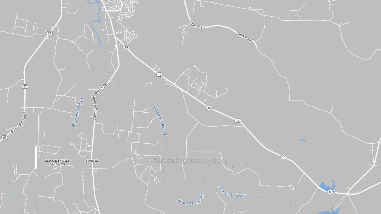 Transit Grade map of Bunger, TX