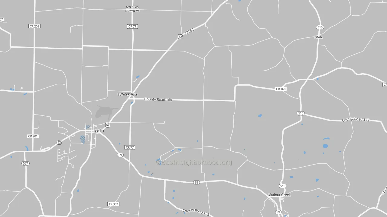 Transit Grade map of Bunker Hill, OH