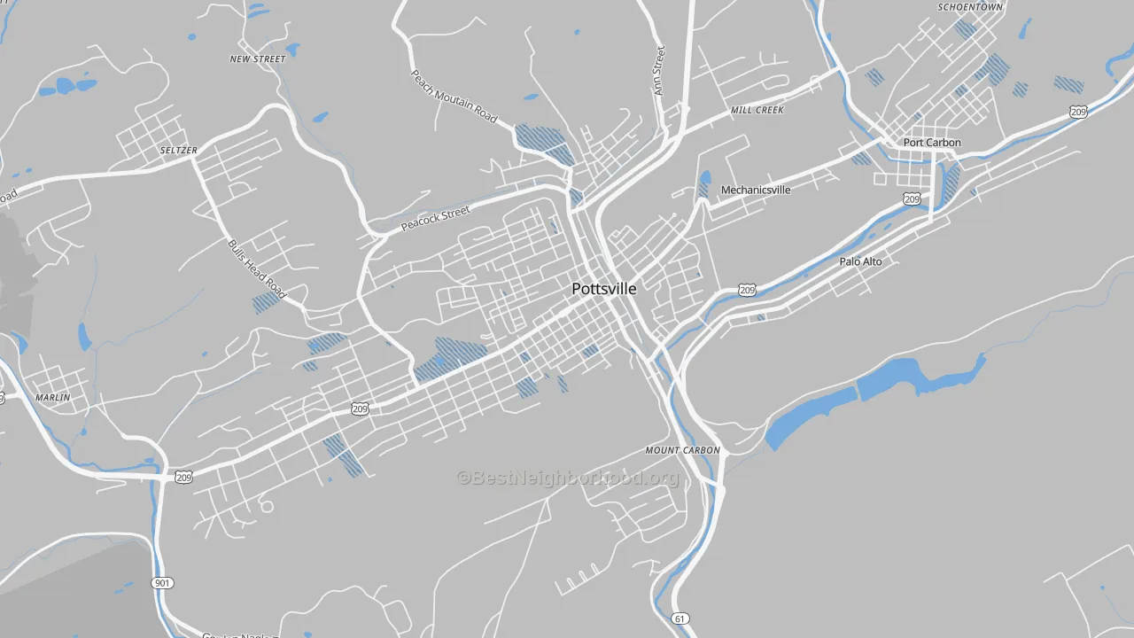 Transit Grade map of Bunker Hill, Pottsville, PA