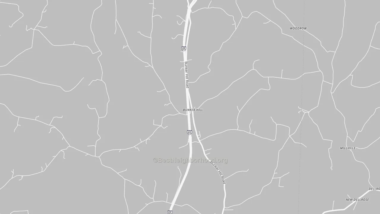 Transit Grade map of Bunker Hill, TN