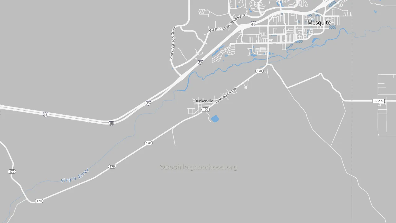 Transit Grade map of Bunkerville, NV