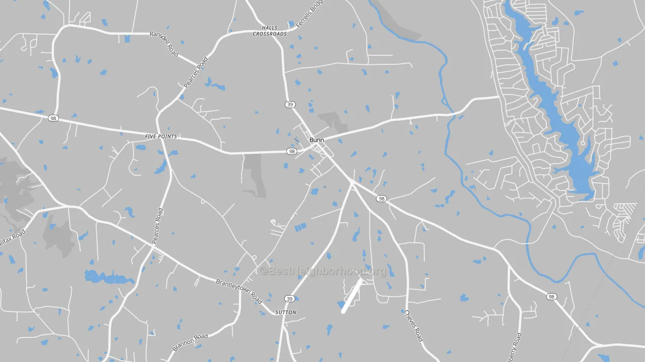 Transit Grade map of Bunn, NC