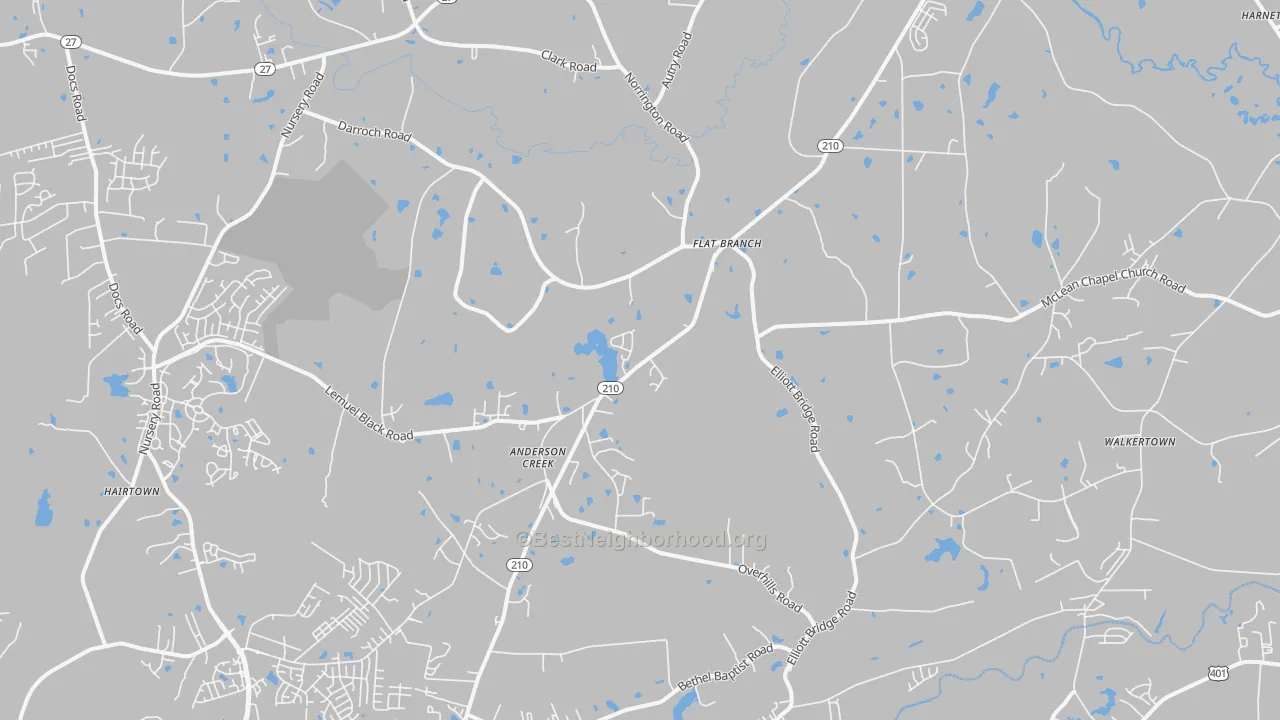 Transit Grade map of Bunnlevel, NC
