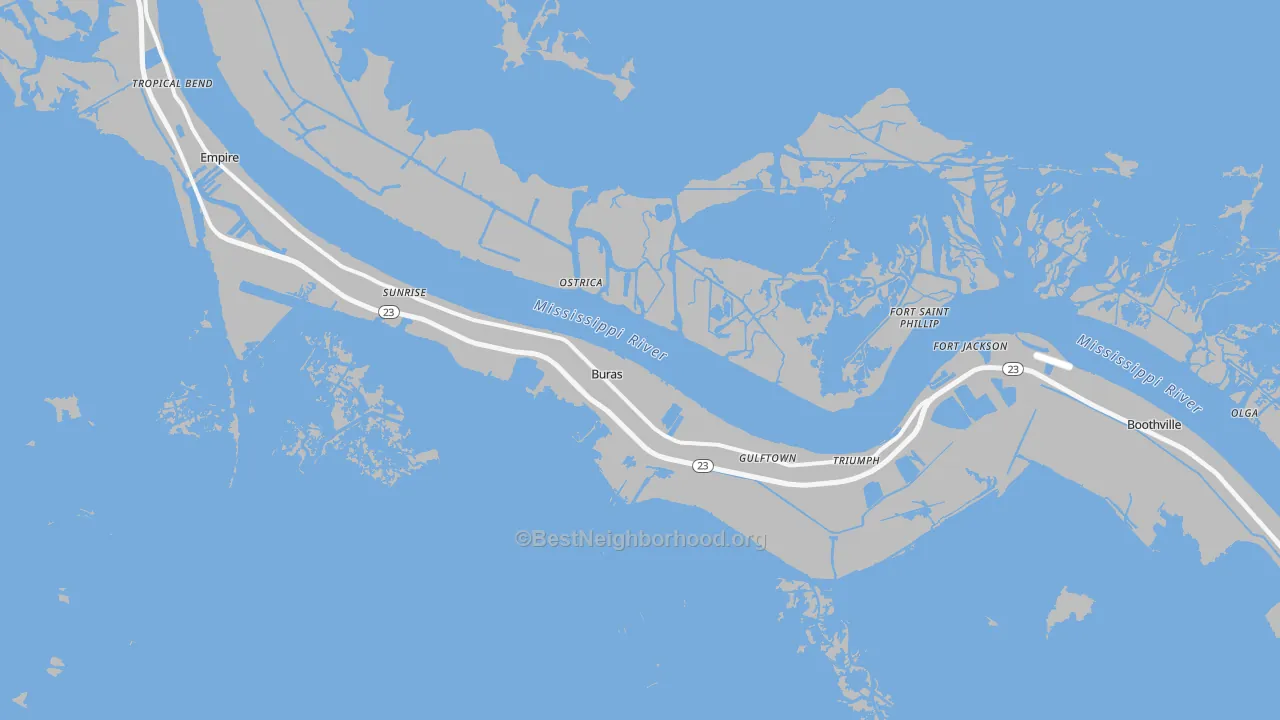 Transit Grade map of Buras, LA