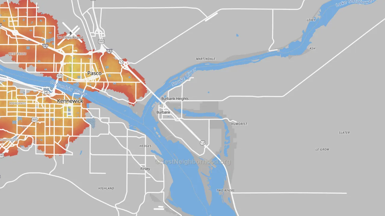Transit Grade map of Burbank, WA