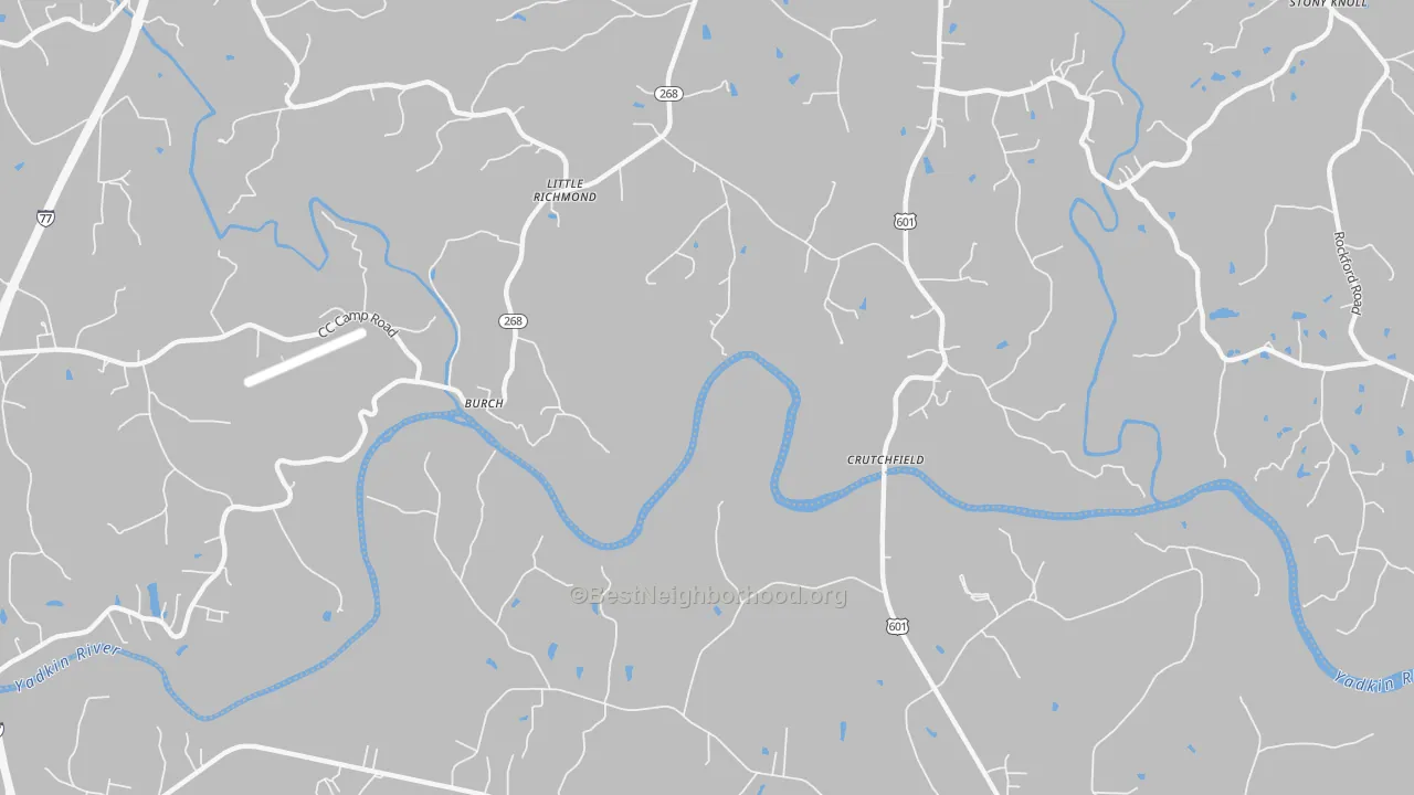 Transit Grade map of Burch, NC
