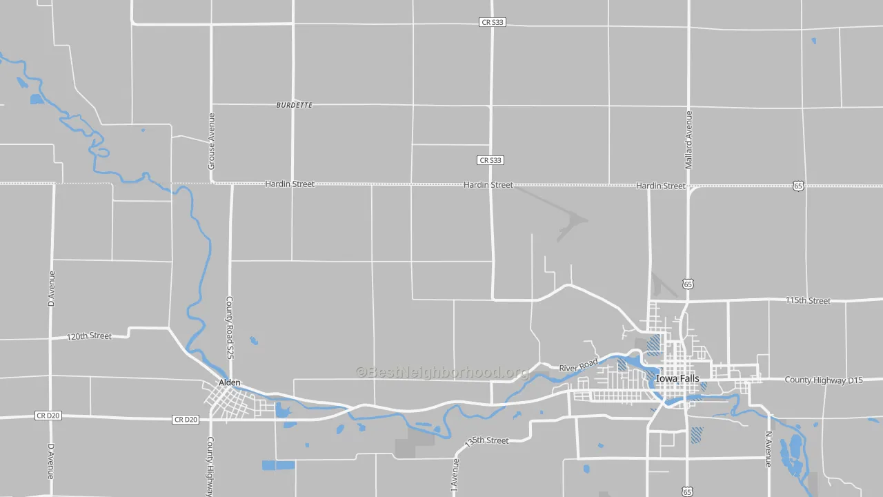 Transit Grade map of Burdette, IA