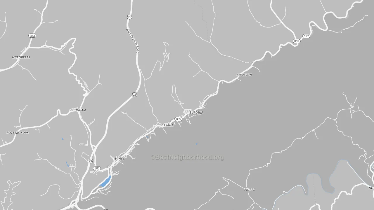 Transit Grade map of Burdine, KY