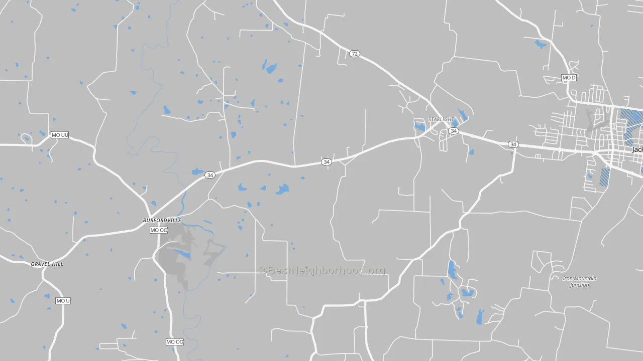 Transit Grade map of Burfordville, MO