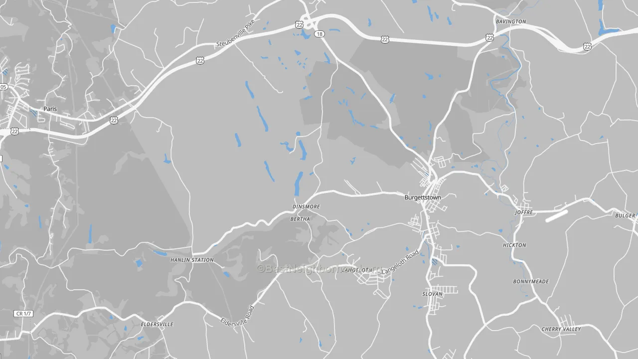 Transit Grade map of Burgettstown, PA