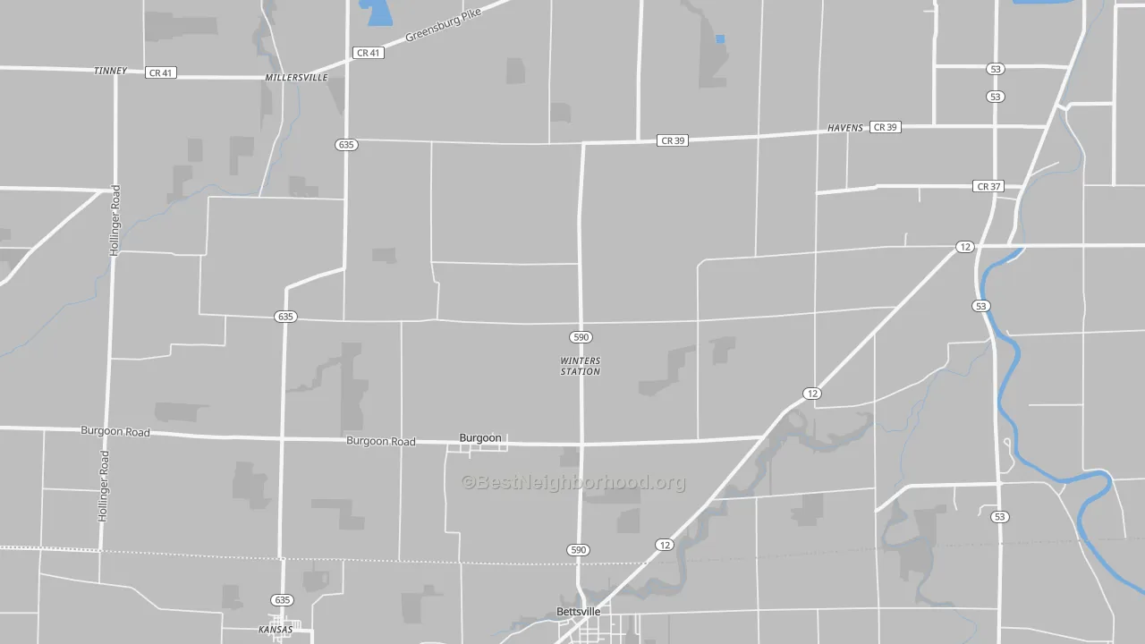 Transit Grade map of Burgoon, OH