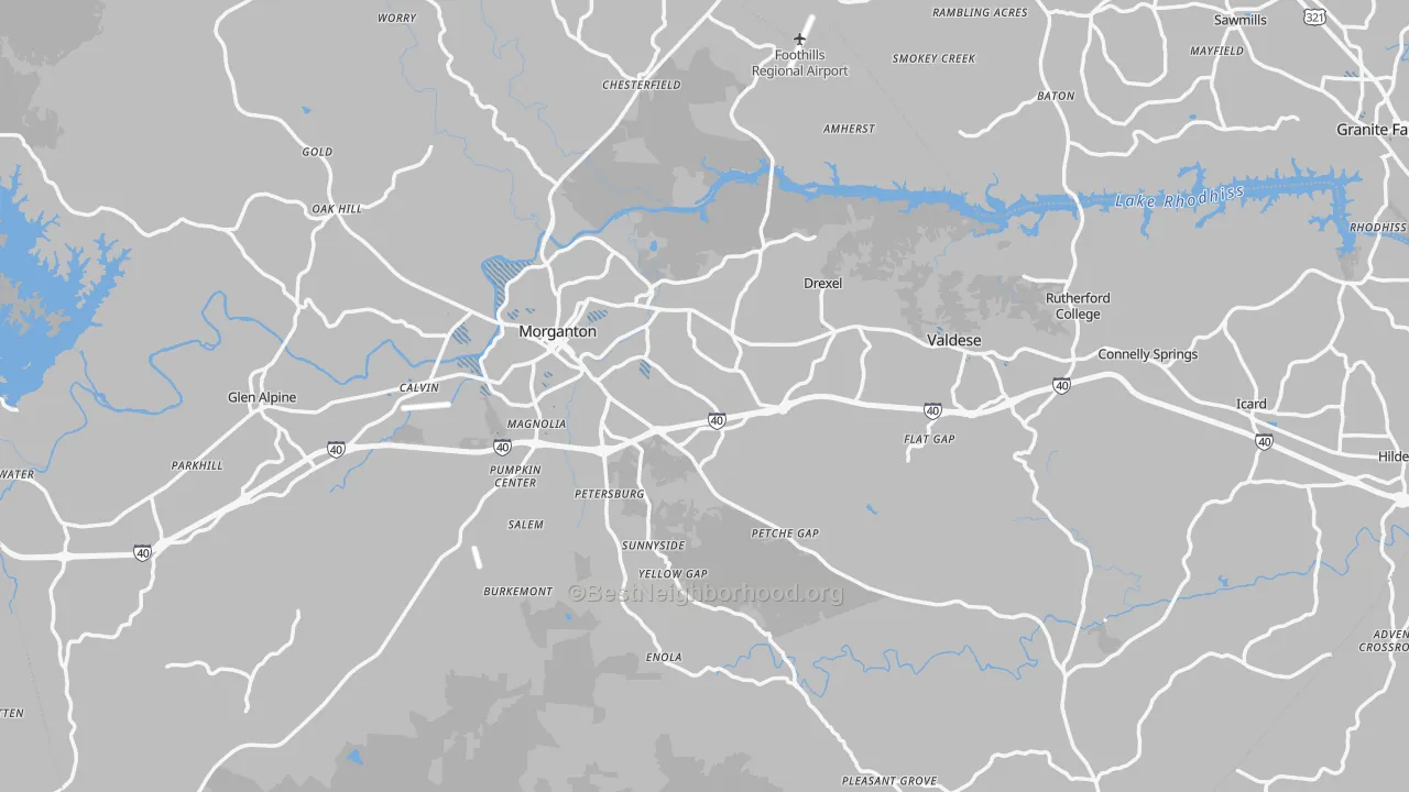 Transit Grade map of Burke County, NC