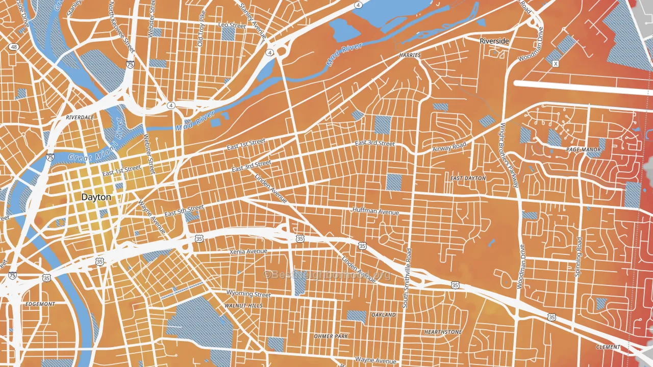 Transit Grade map of Burkhardt, Dayton, OH