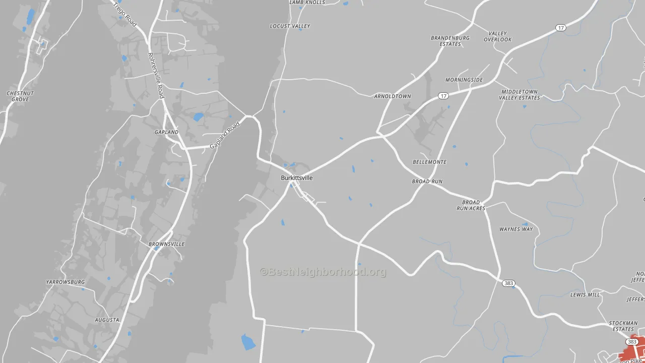 Transit Grade map of Burkittsville, MD