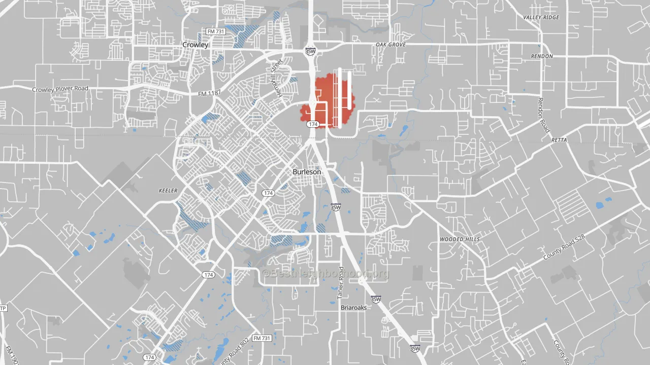 Transit Grade map of Burleson, TX