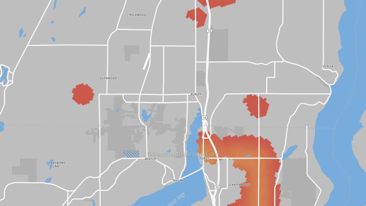 Transit Grade map of Burley, WA