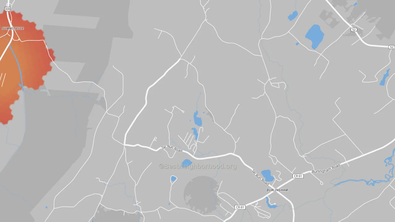 Transit Grade map of Burlingham, NY