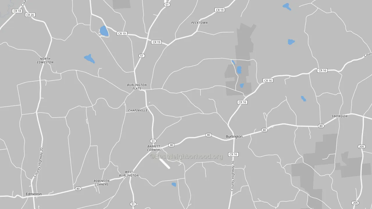 Transit Grade map of Burlington Flats, NY