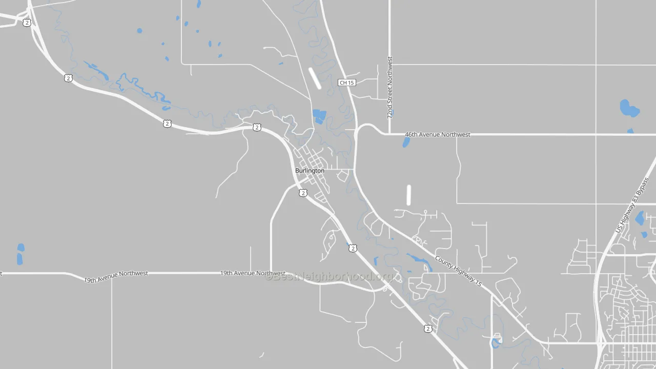 Transit Grade map of Burlington, ND