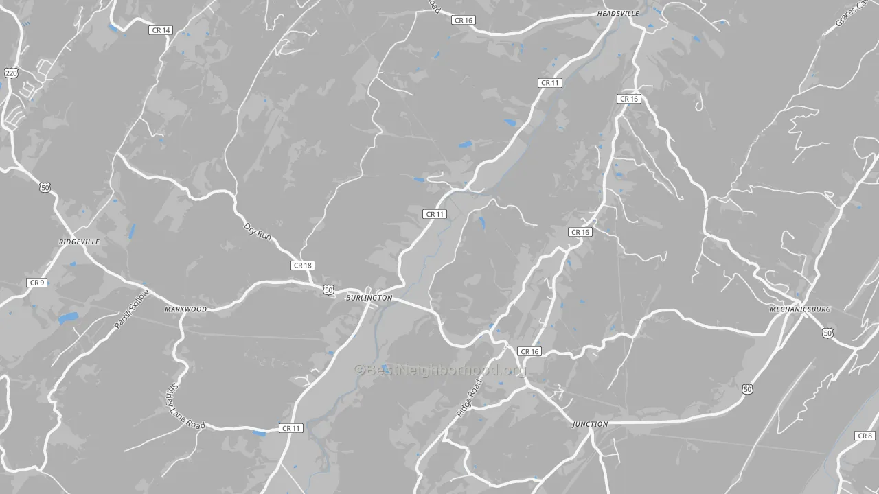Transit Grade map of Burlington, WV