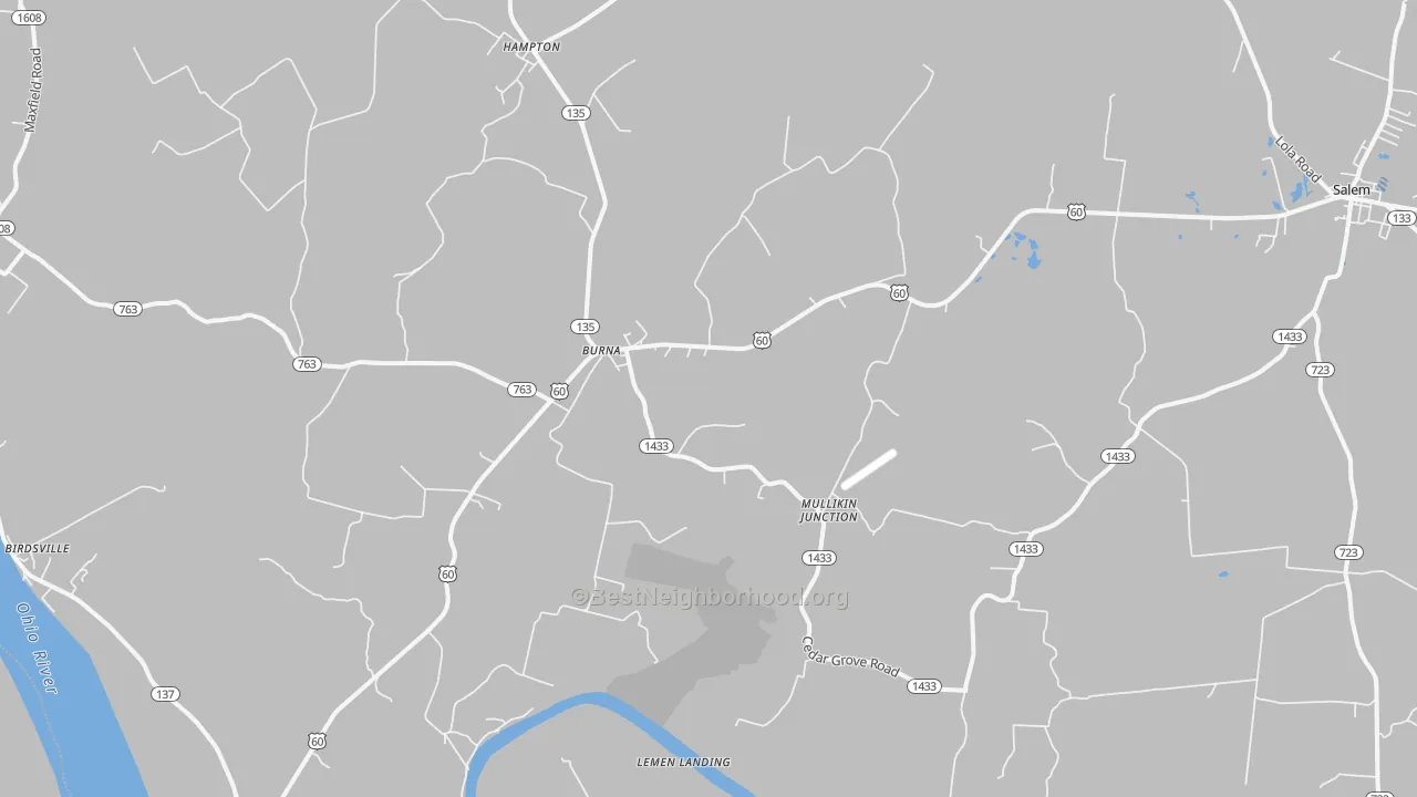 Transit Grade map of Burna, KY