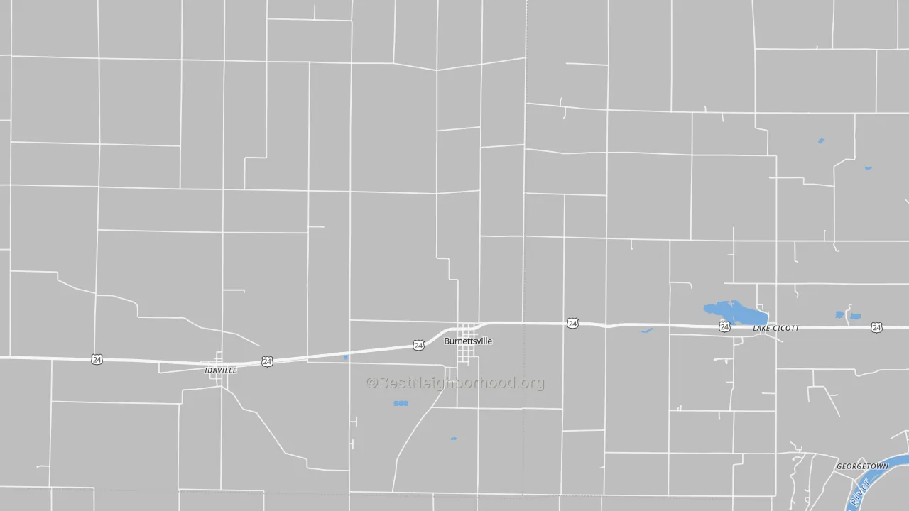 Transit Grade map of Burnettsville, IN