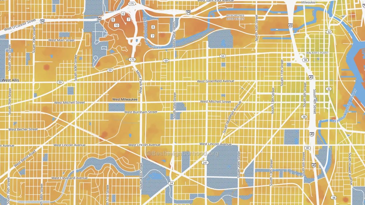 Transit Grade map of Burnham Park, Milwaukee, WI