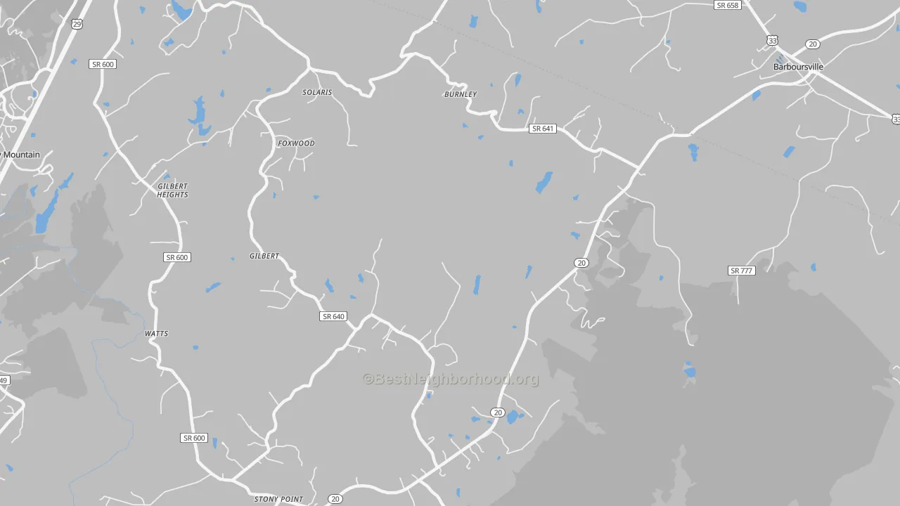 Transit Grade map of Burnley, VA