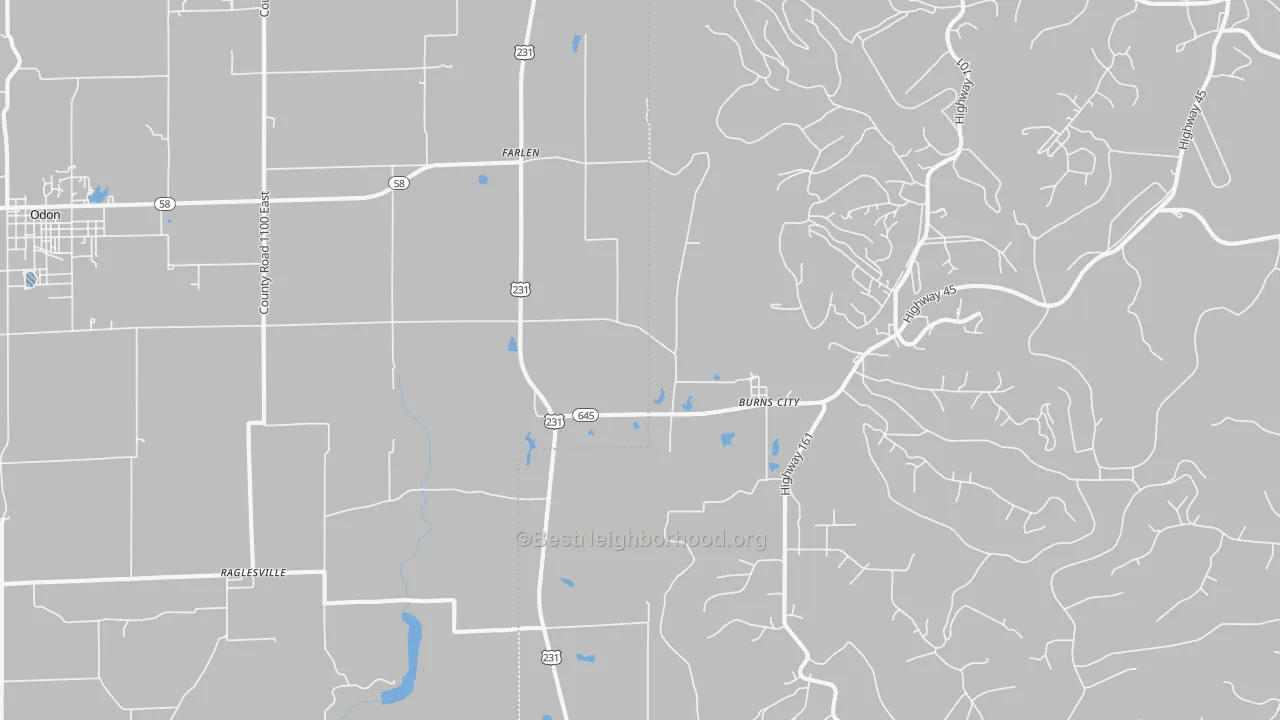 Transit Grade map of Burns City, IN