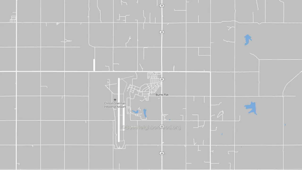 Transit Grade map of Burns Flat, OK