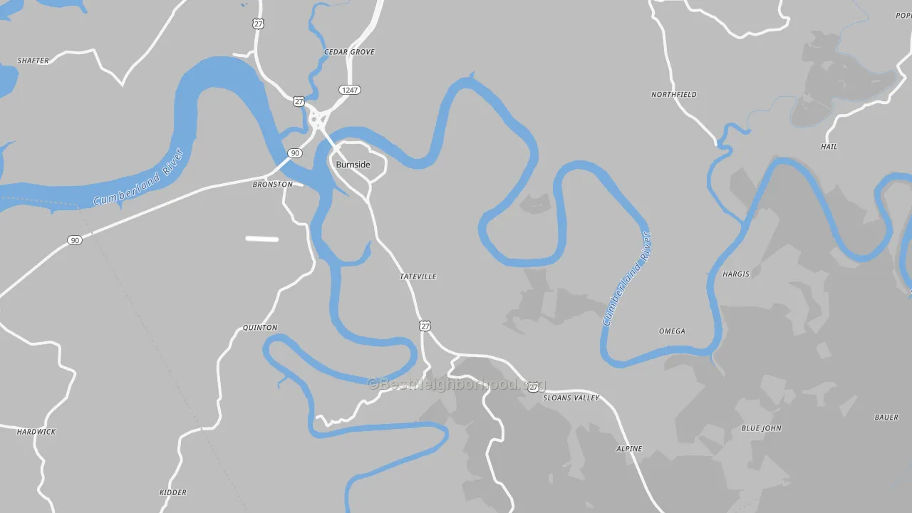 Transit Grade map of Burnside, KY