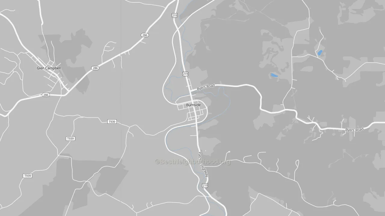Transit Grade map of Burnside, PA