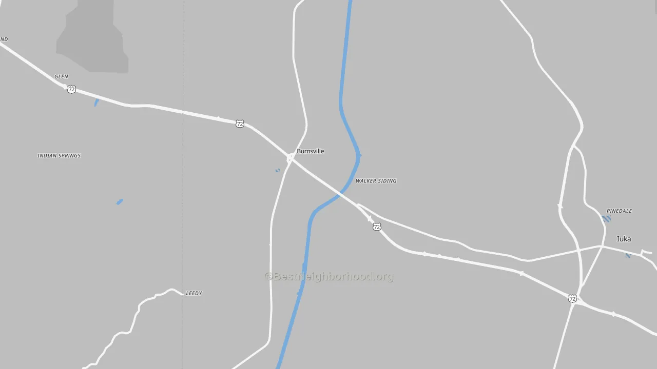 Transit Grade map of Burnsville, MS