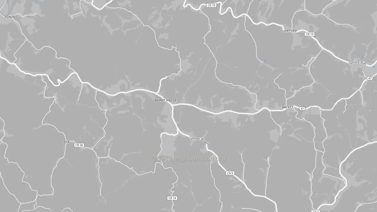 Transit Grade map of Burnt House, WV