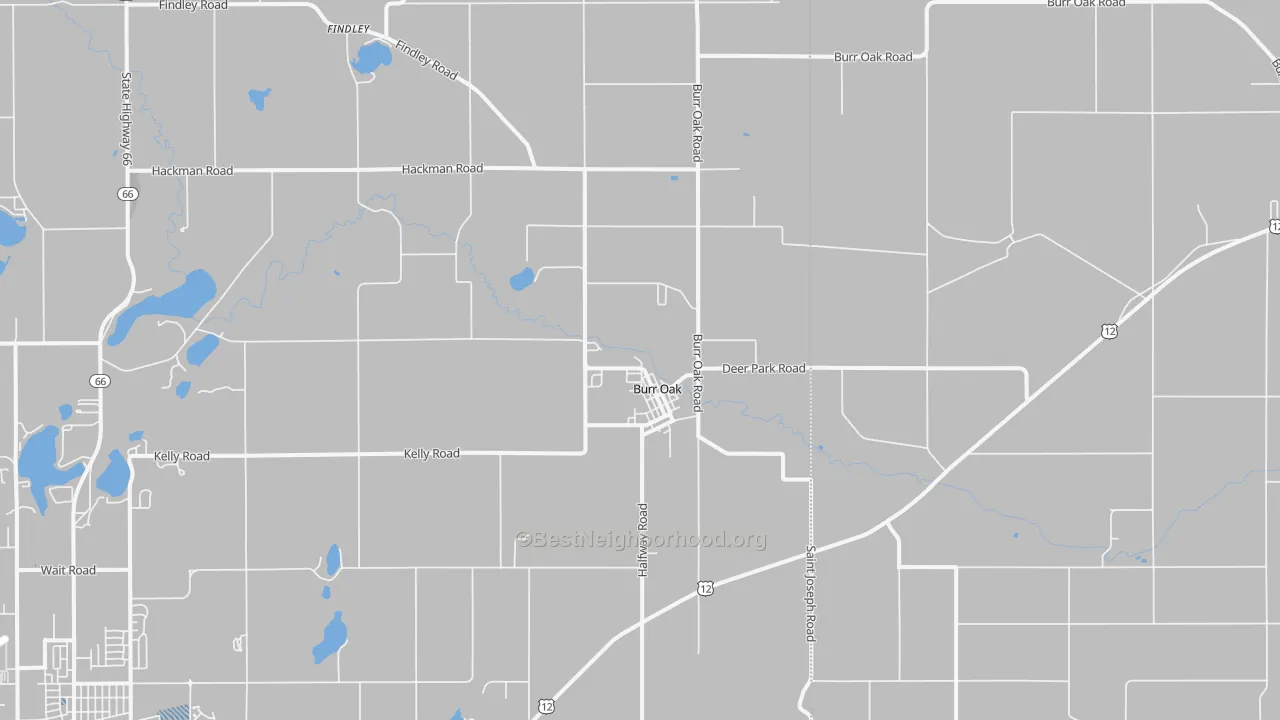 Transit Grade map of Burr Oak, MI