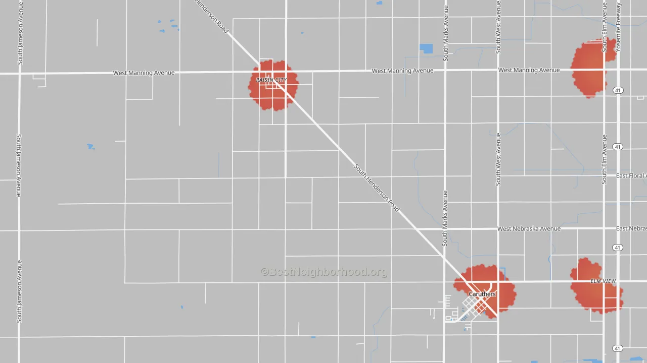 Transit Grade map of Burrel, CA