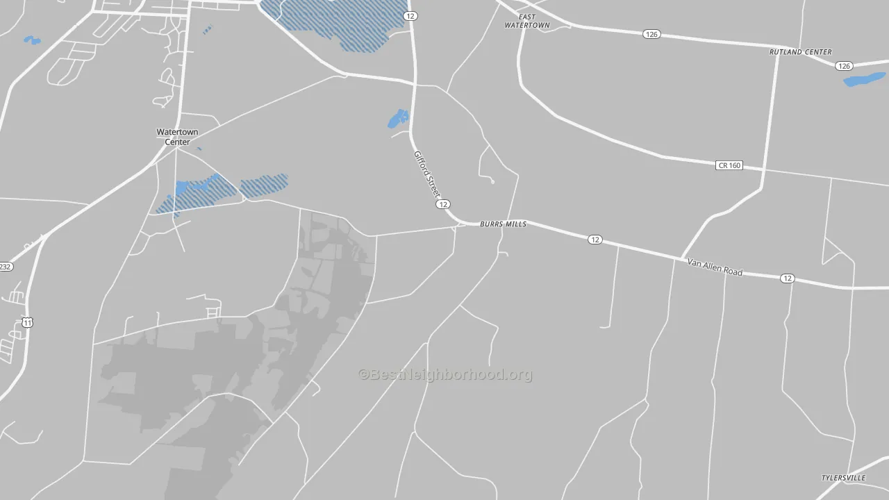 Transit Grade map of Burrs Mills, NY