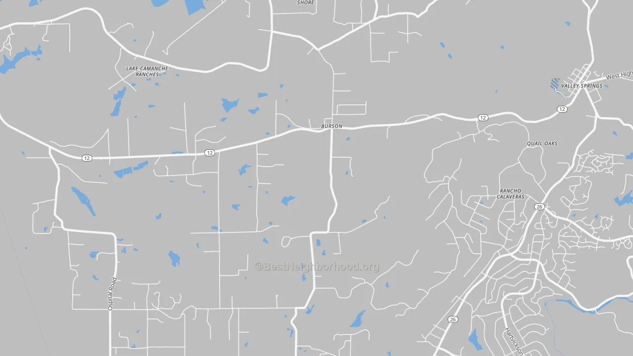 Transit Grade map of Burson, CA