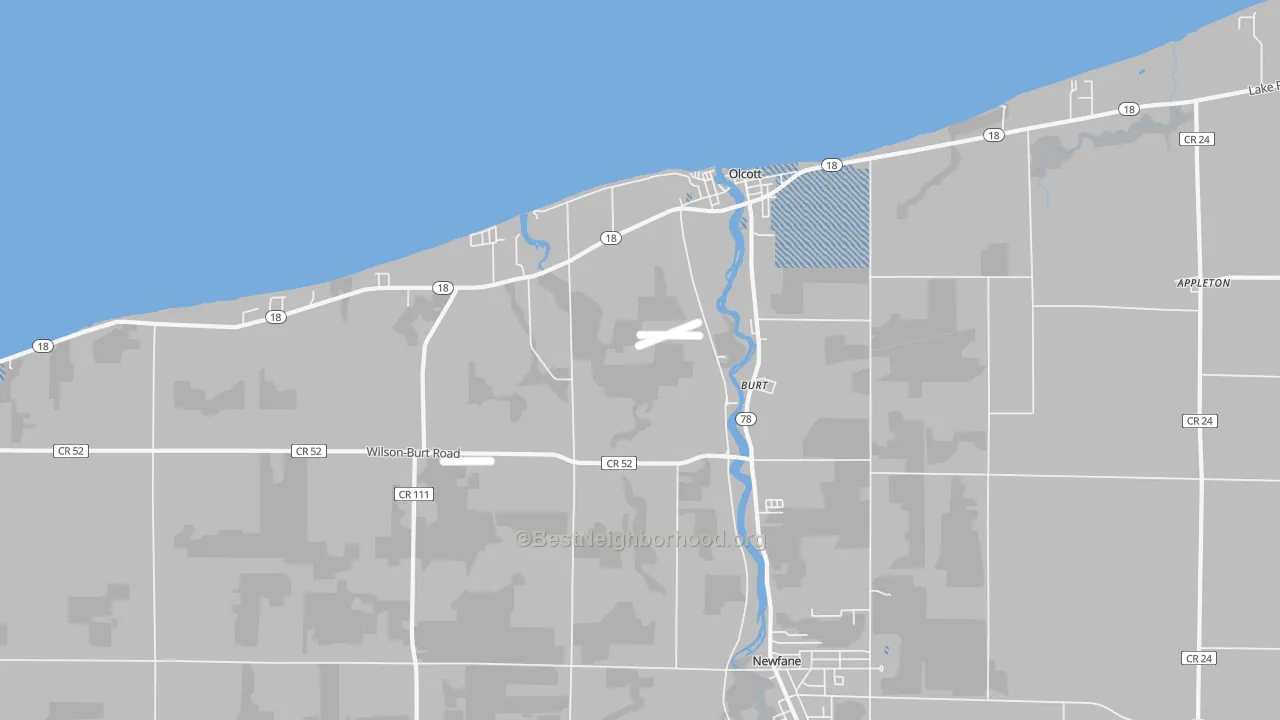 Transit Grade map of Burt, NY