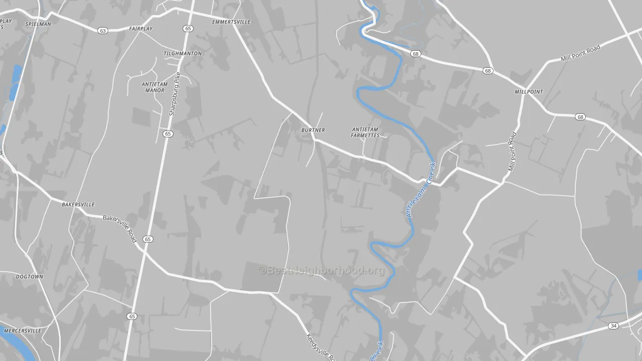 Transit Grade map of Burtner, MD