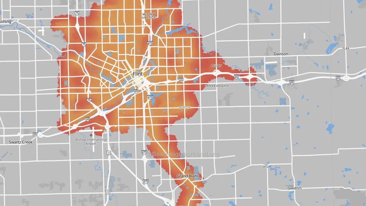 Transit Grade map of Burton, MI