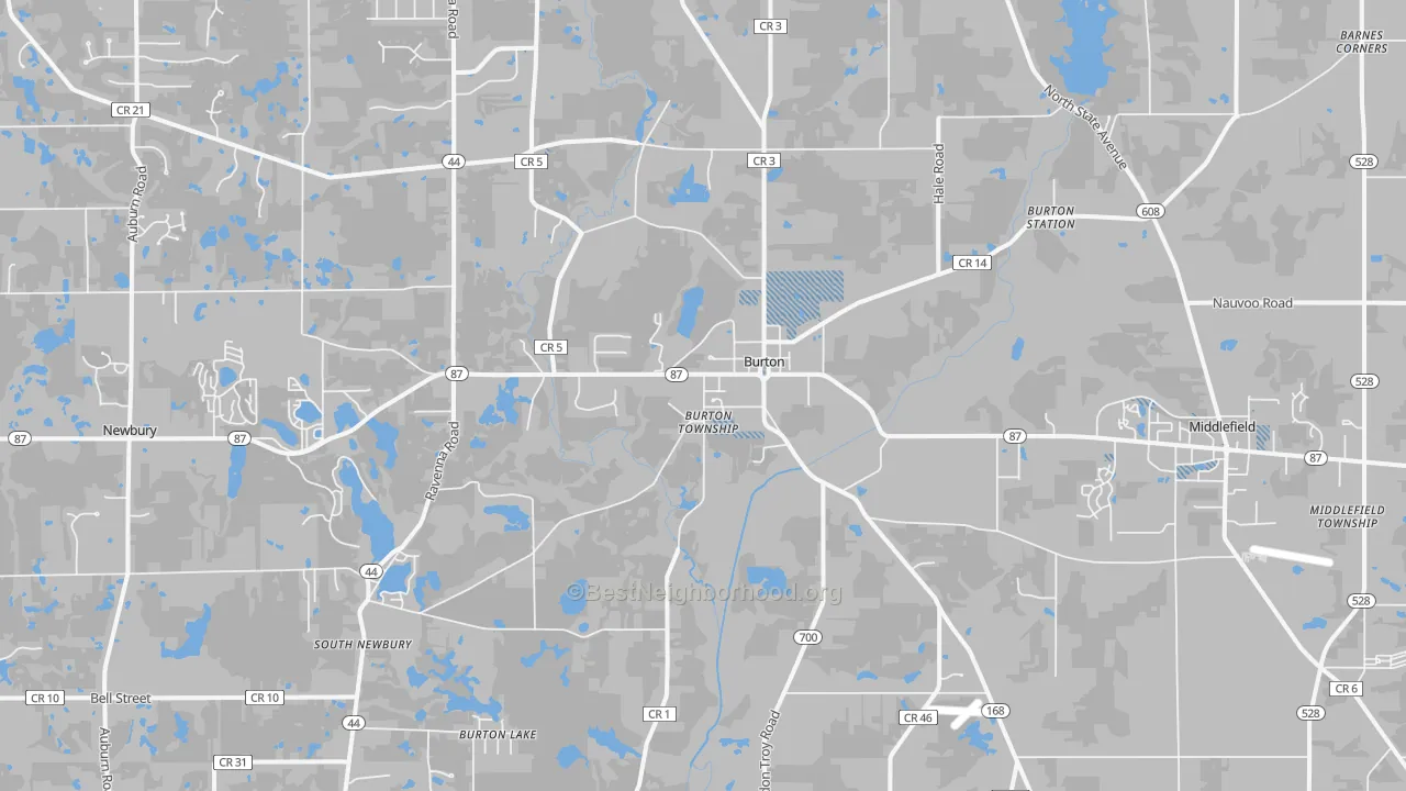Transit Grade map of Burton, OH