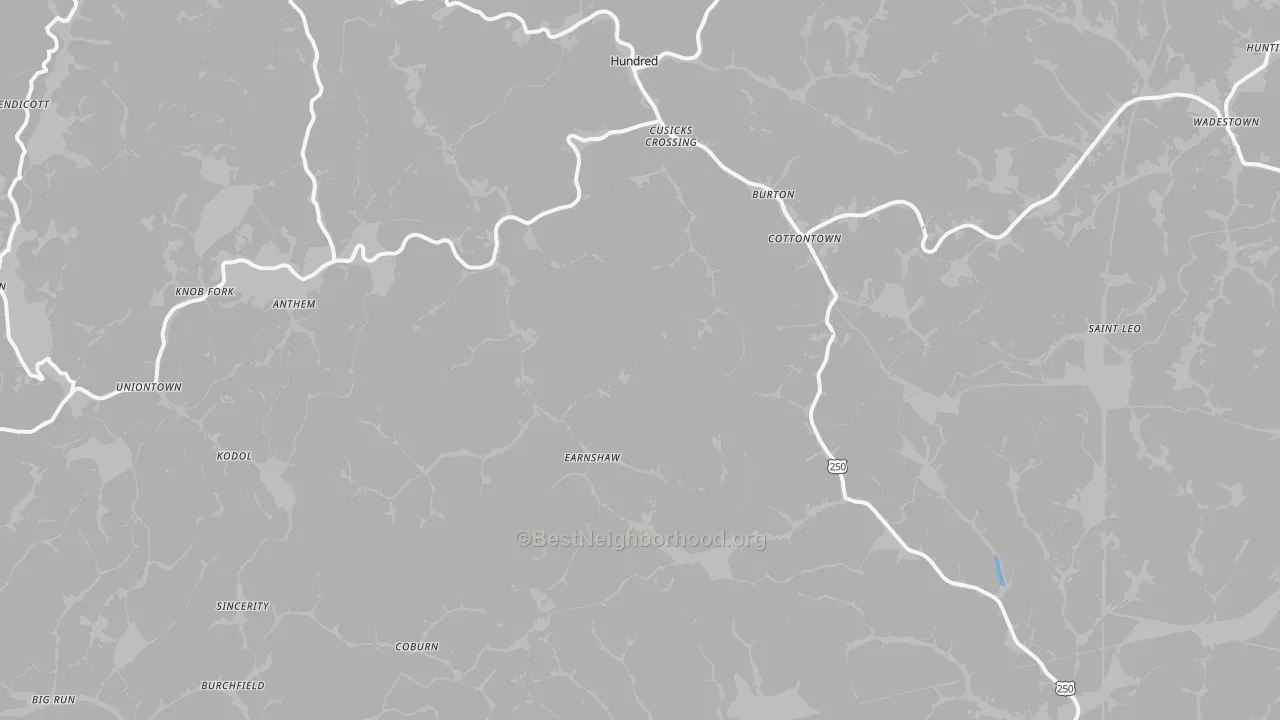 Transit Grade map of Burton, WV