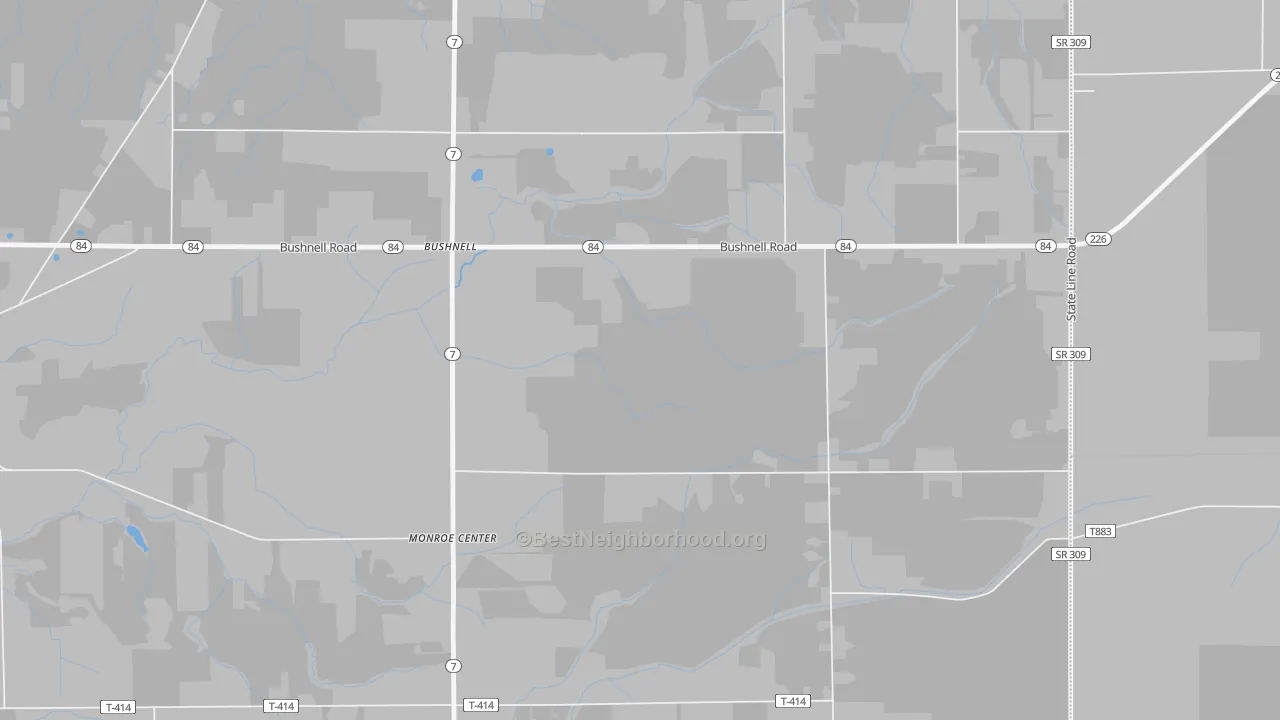 Transit Grade map of Bushnell, OH