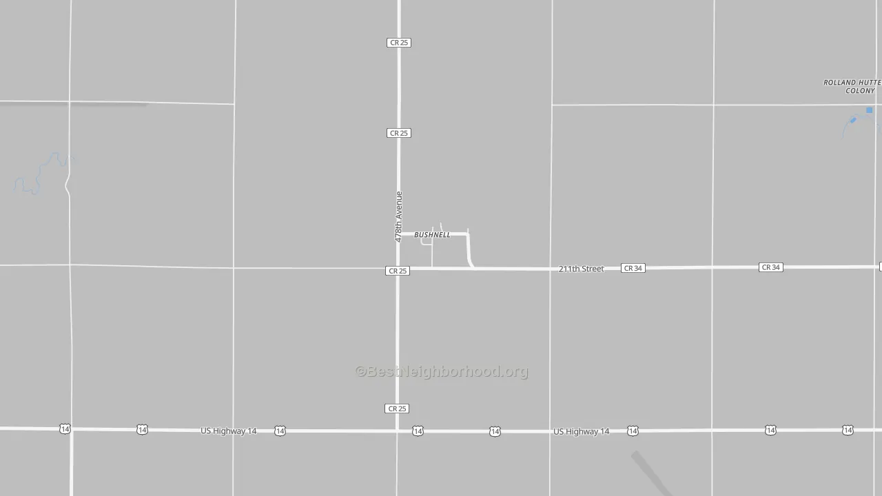 Transit Grade map of Bushnell, SD