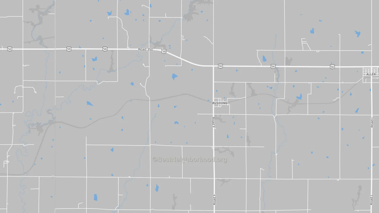 Transit Grade map of Bushong, KS