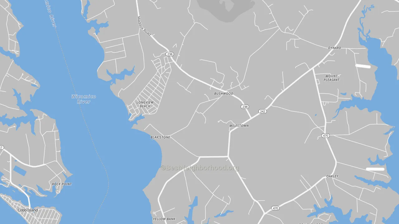 Transit Grade map of Bushwood, MD
